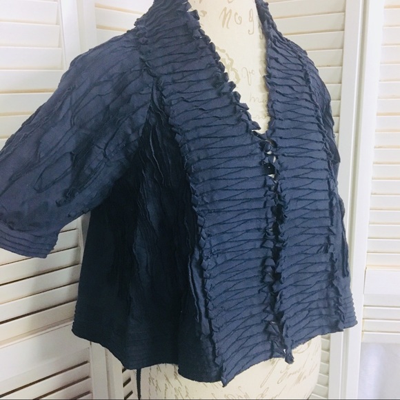 BCBGMaxAzria Tops Bcbg Pintucked Cotton Bolero Jacket Poshmark